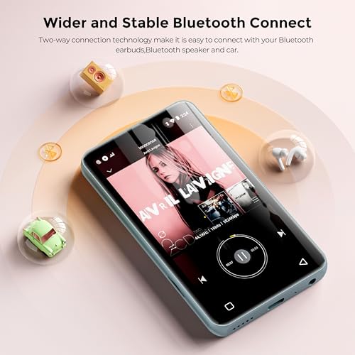 160GB MP3 Player with Bluetooth and WiFi, 4" Touch Screen Android MP4 MP3 Player (SkyBlue) Z7998