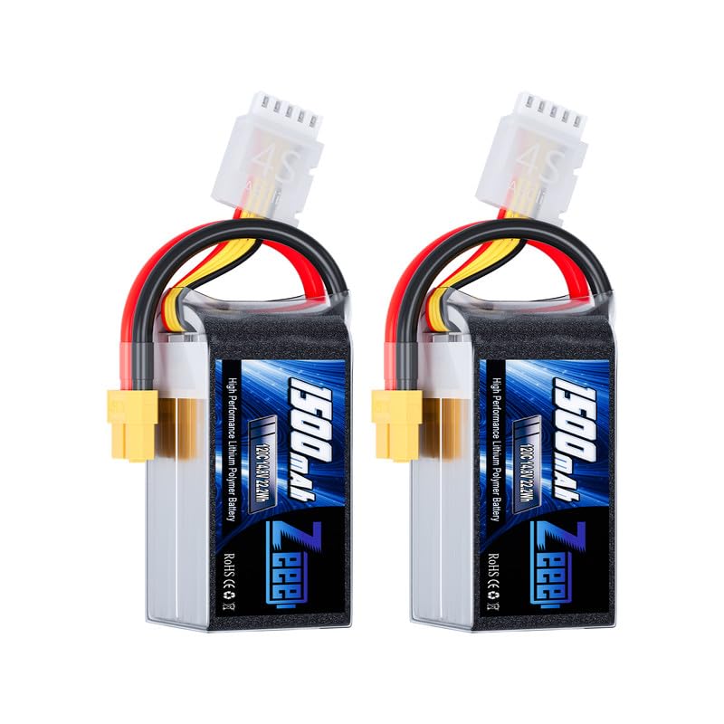 1500mAh 14.8V 120C Graphene Battery with XT60 Plug (2 Pack) R48647