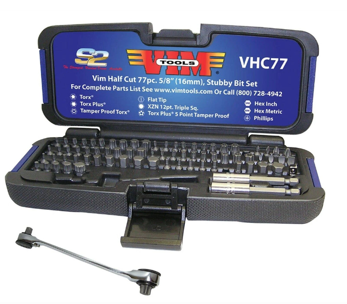 77 Piece Half Cut Stubby Bit Set I5614