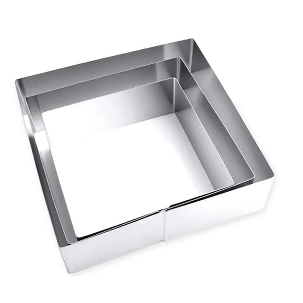 Set of 3 Stainless Steel Non-Stick Square Cake Molds P8311