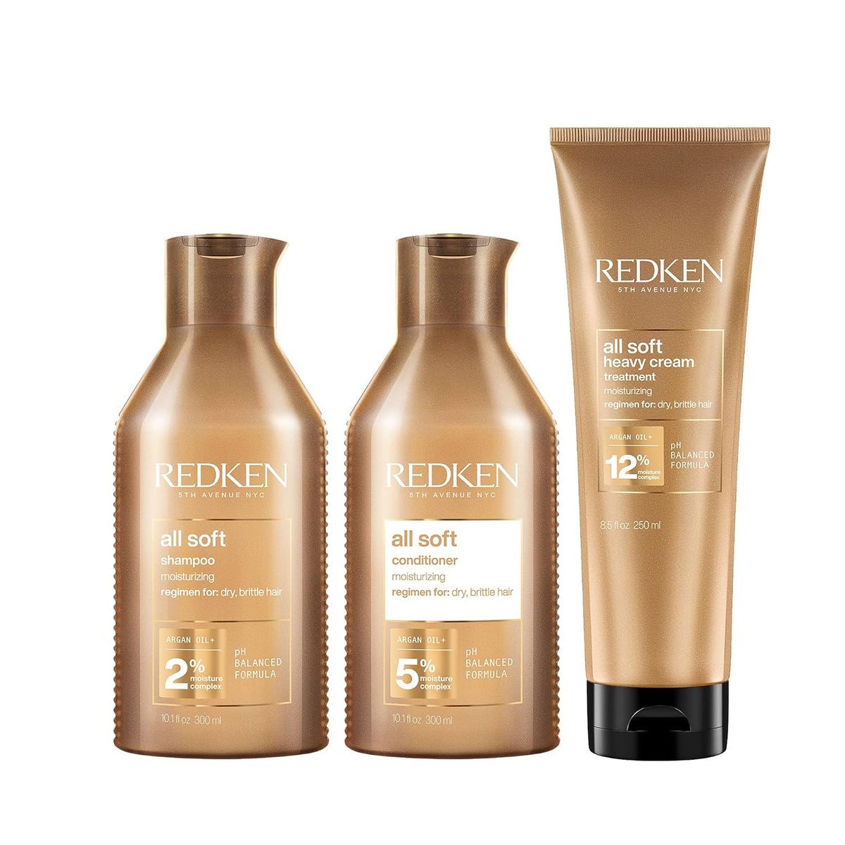 All Soft Shampoo, Conditioner and Heavy Cream Treatment with Argan Oil V6566