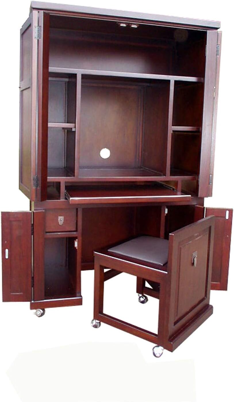 Computer Armoire with Pull Out Seat E160