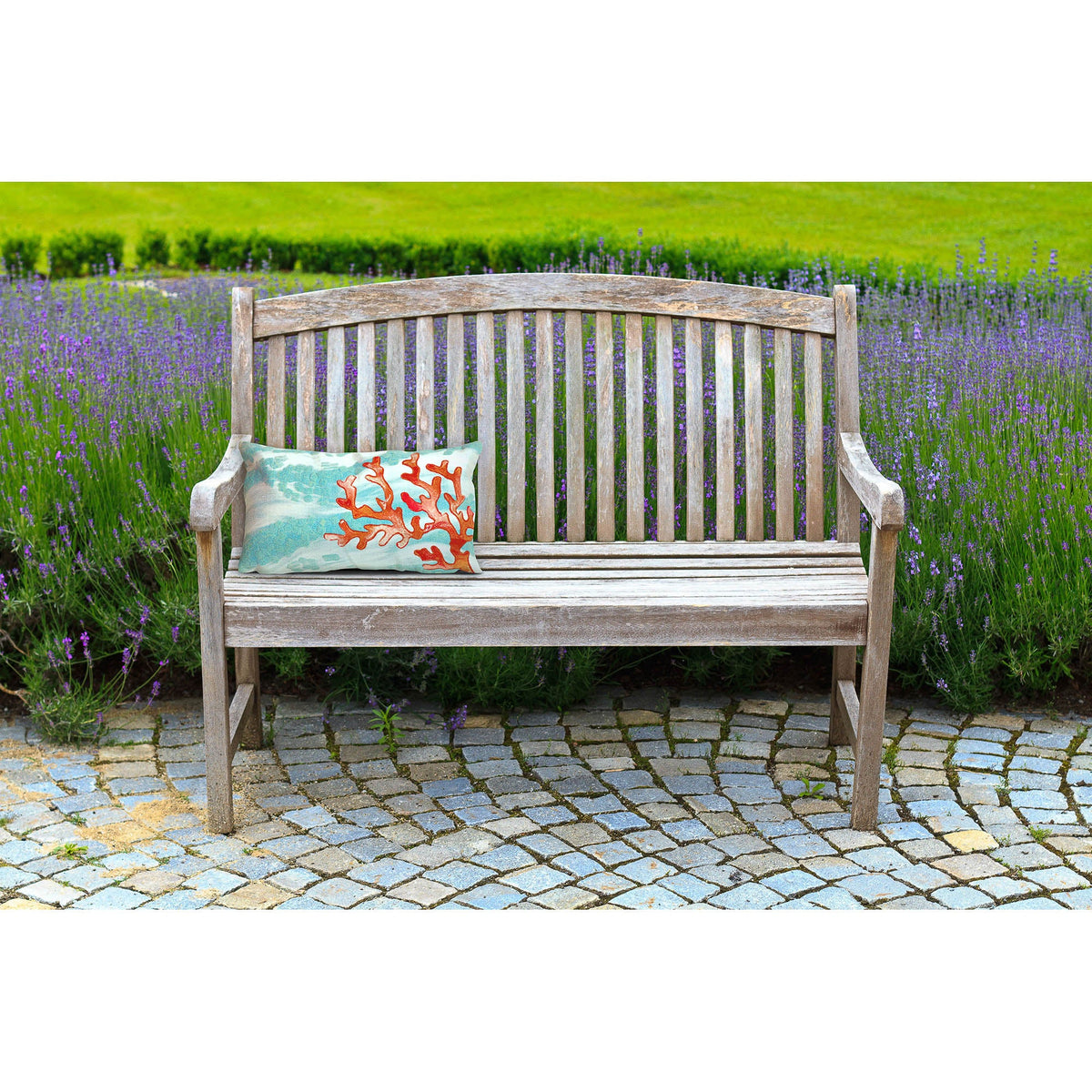 Coral Wave Indoor Outdoor Throw Pillow