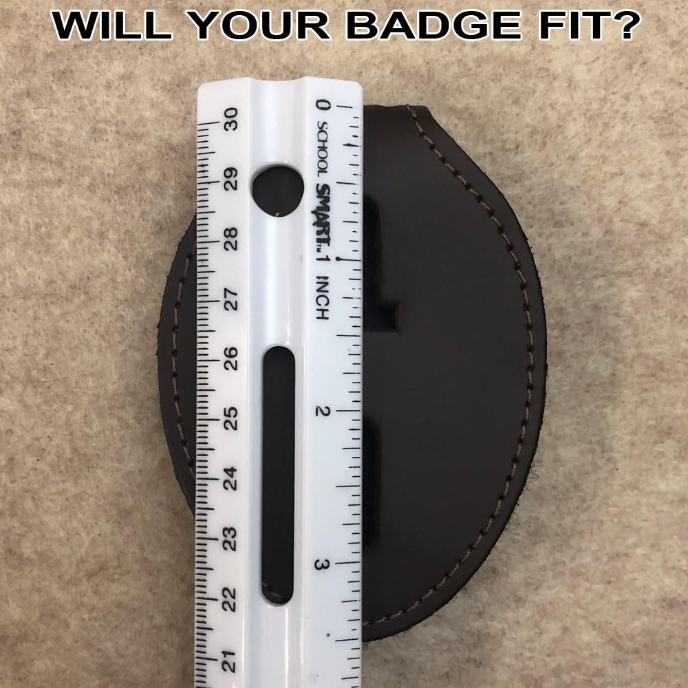 Dark Brown Oval Badge Holder Belt Clip I252