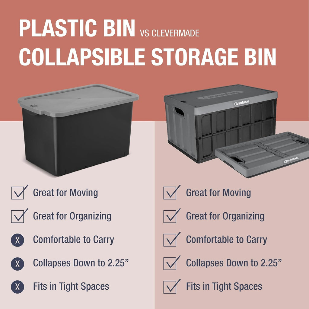 Collapsible Storage Bin with Lid, Tan, 3PK - 62L & Collapsible Shopping Basket, Ocean, 3PK - 24L G6670