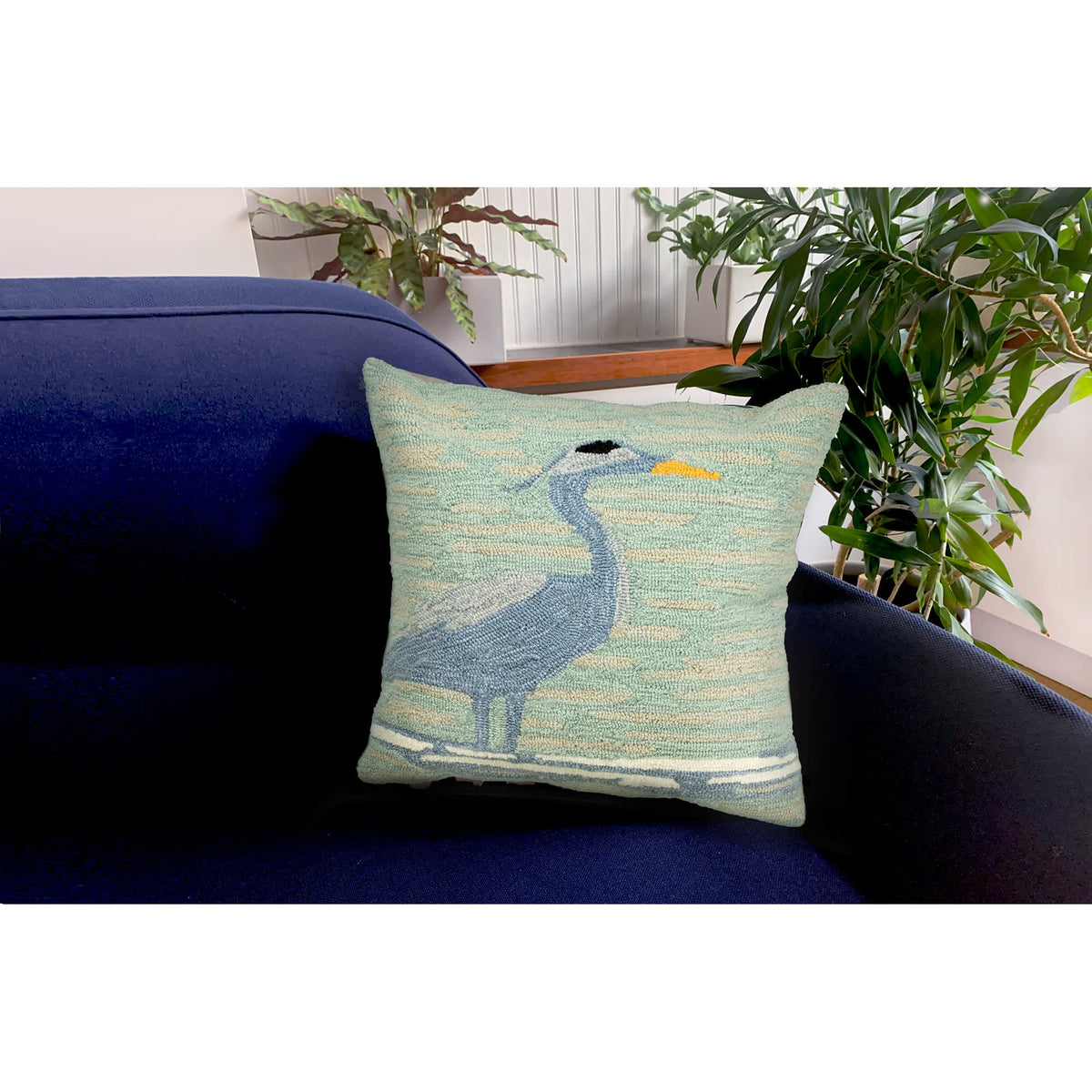 Frontporch Blue Heron Indoor Outdoor Throw Pillow