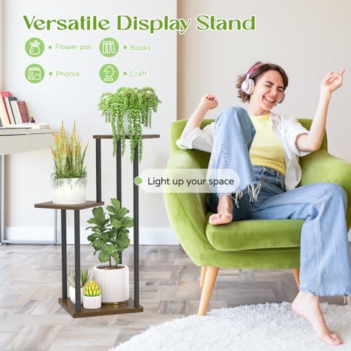 White 6 Tier Metal Wood Plant Stand W278620