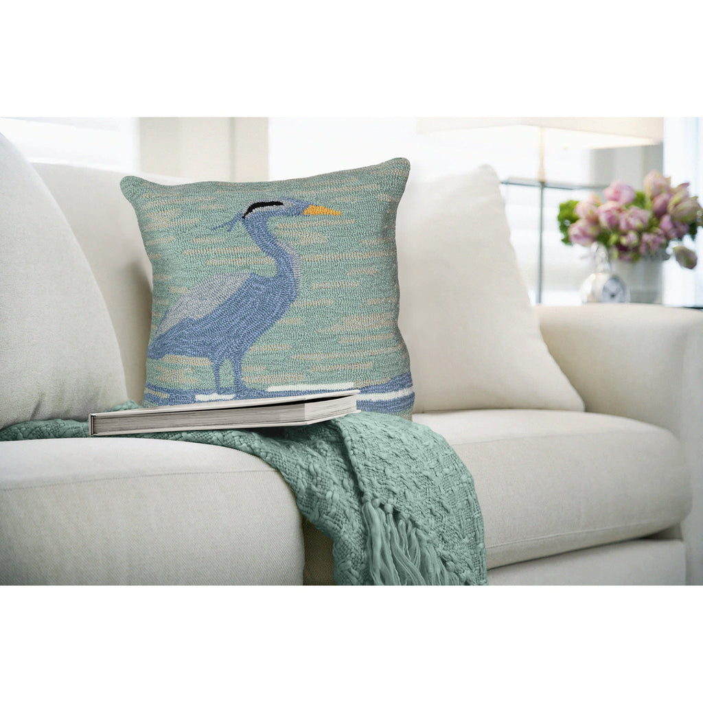 Frontporch Blue Heron Indoor Outdoor Throw Pillow