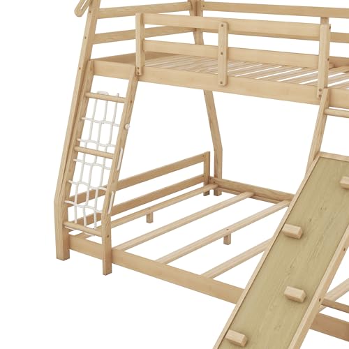 Gray Wooden Loft Bed with Removable Storage Shelves E72521