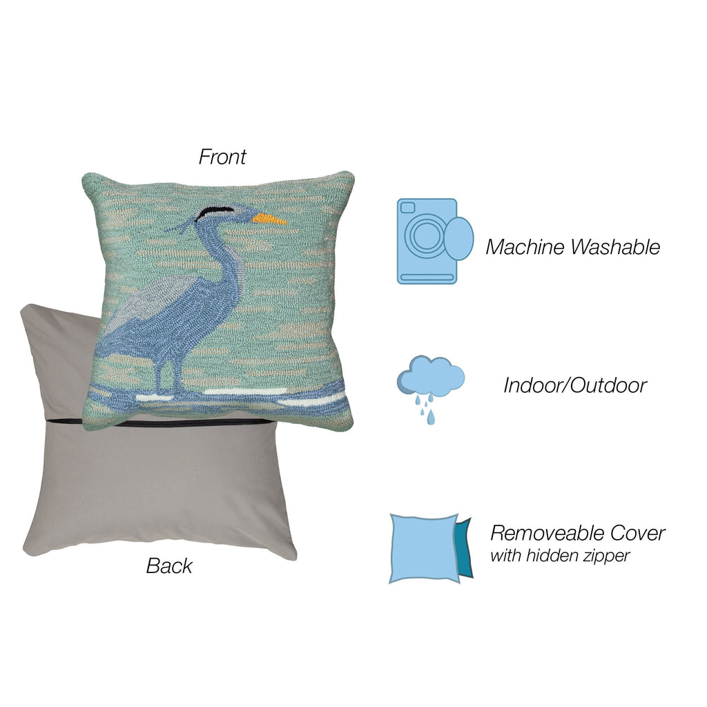 Frontporch Blue Heron Indoor Outdoor Throw Pillow