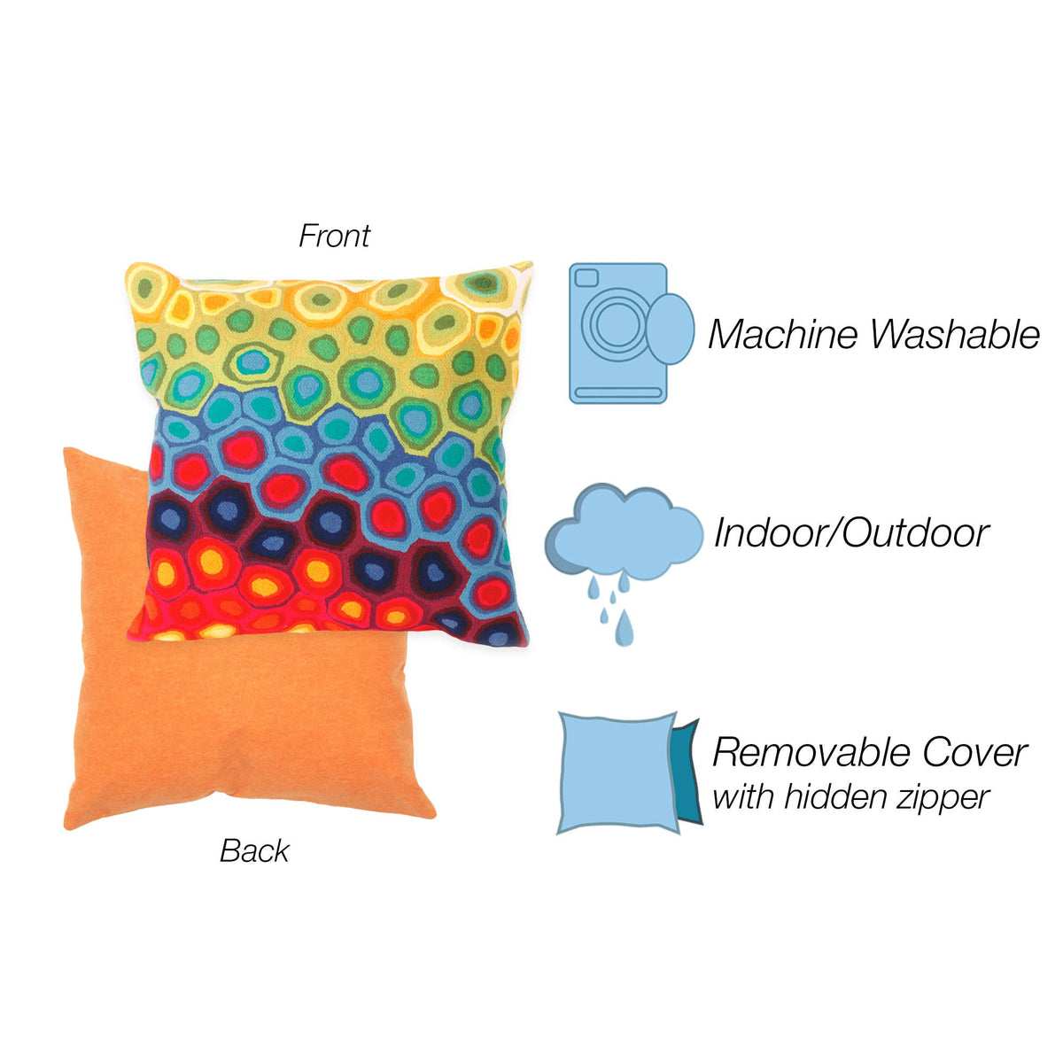 Pop Swirl Indoor Outdoor Throw Pillow