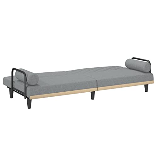 Light Gray Fabric Convertible Sofa Bed with Armrests M2703