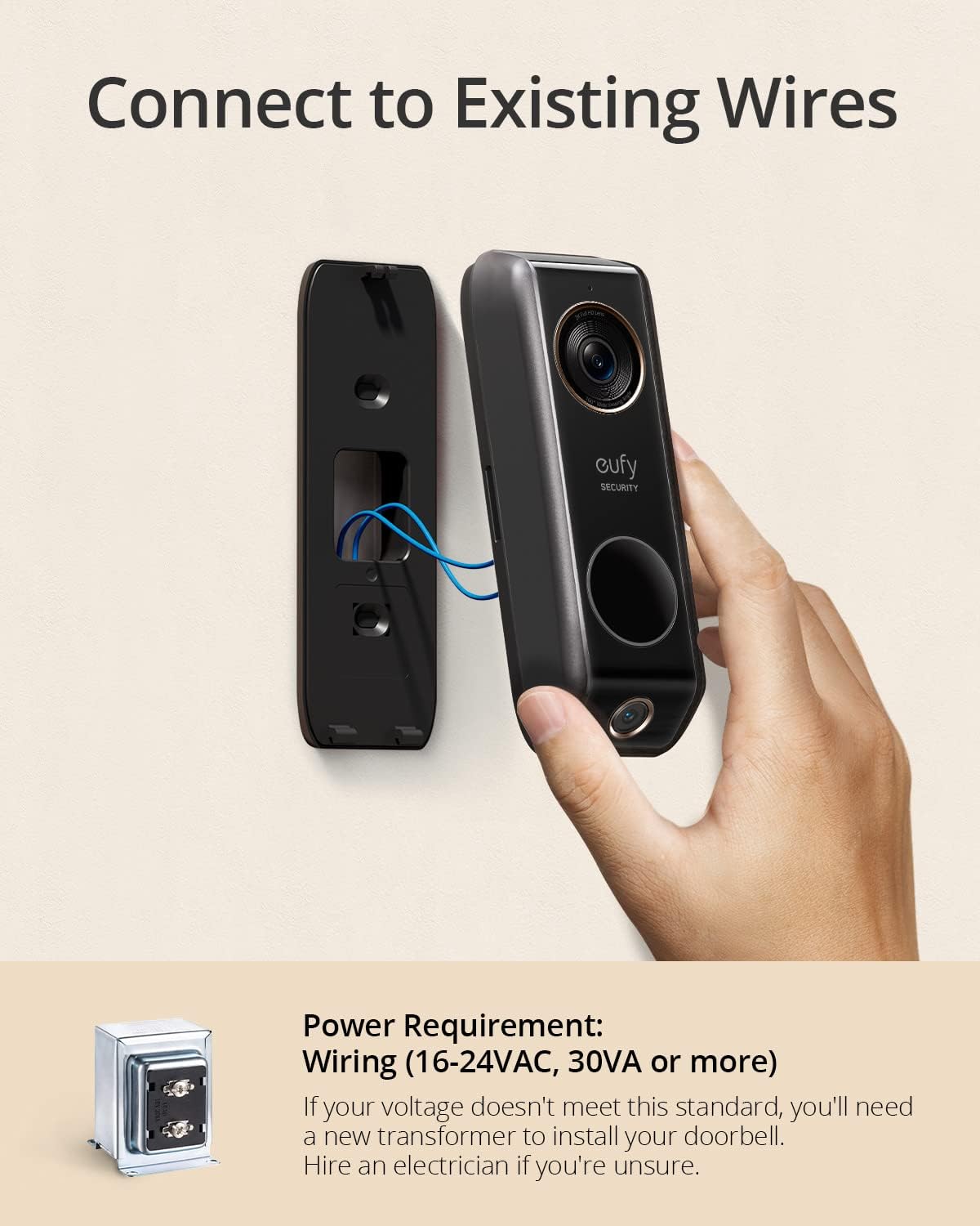 Video Doorbell with Chime, Dual Cam, 2K with HDR, Motion Only Alert Y4905