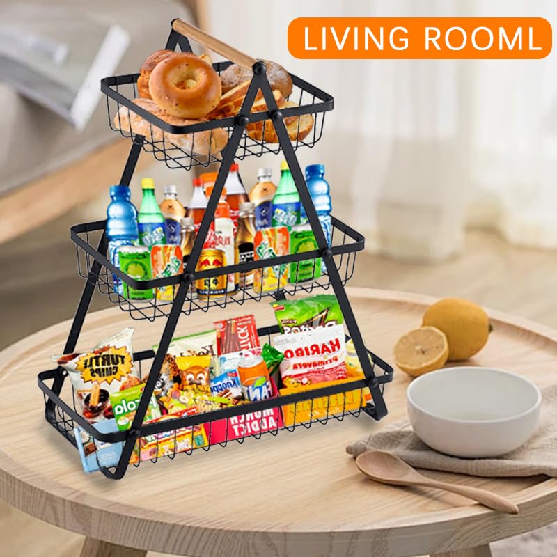 3 Tier Detachable Metal Rectangle Fruit Basket K720