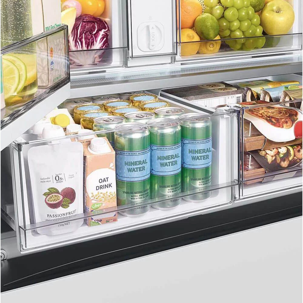 24 Cu. Ft. White Glass 3-Door French Door Counter Depth Refrigerator E692