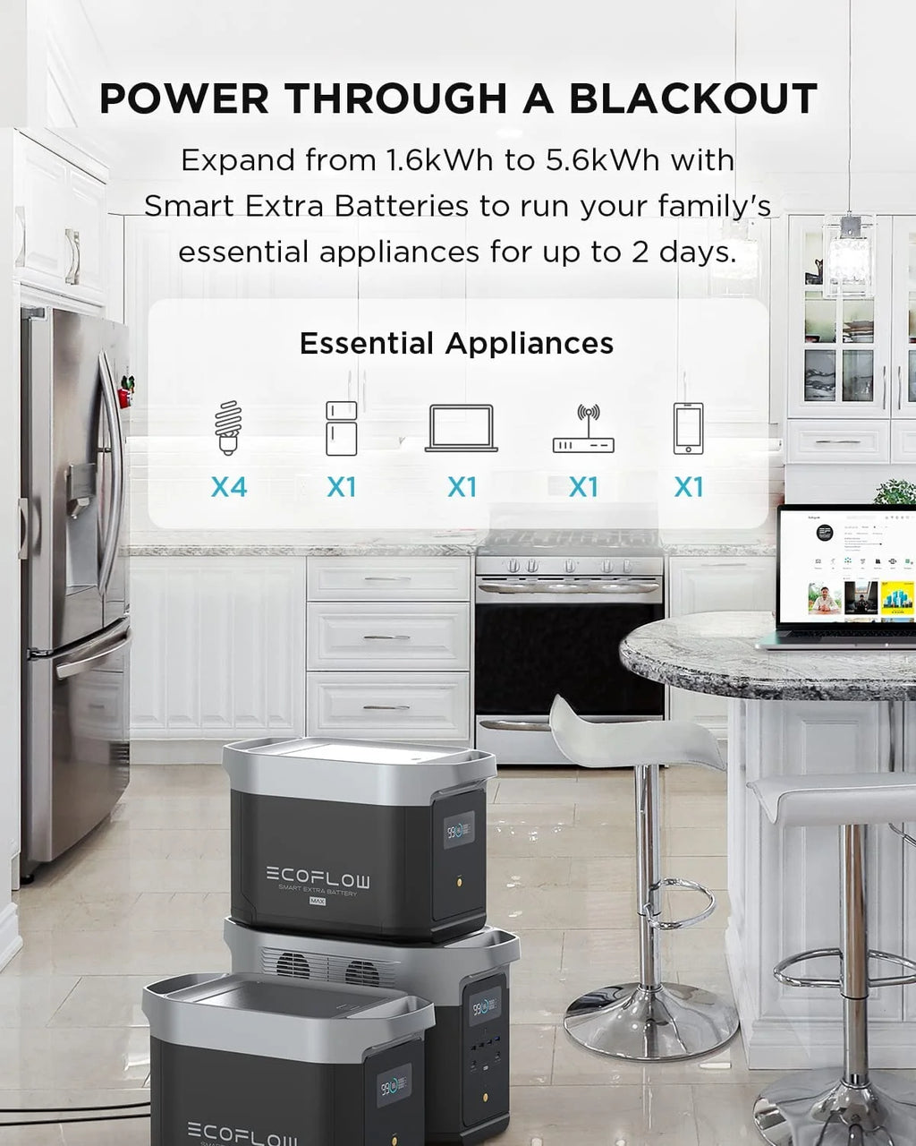 Portable Power Station 1612Wh Capacity 2000W AC Output Y613