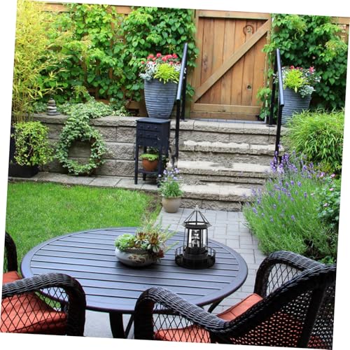 Black Solar Rotating Lighthouse Lawn Ornament D74407