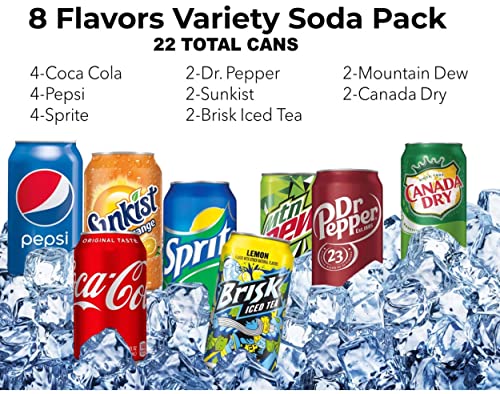 16 Soda Variety Bundle Multi Flavor Soft Drink Pack Q540
