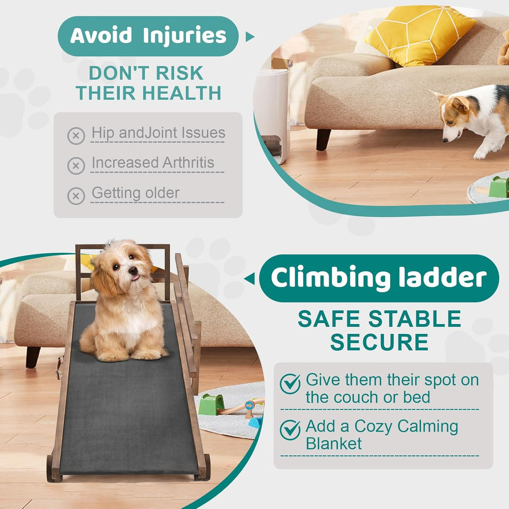 5 Level Adjustable Folding Wooden Pet Ramp L332