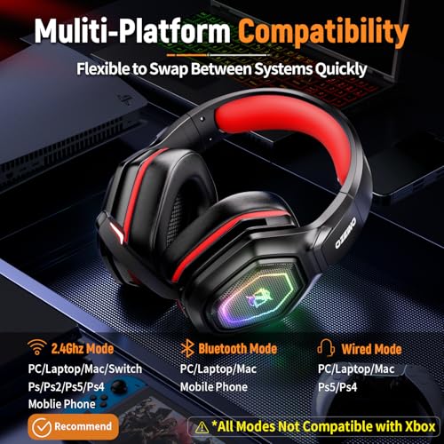 2.4GHz Wireless Gaming Headset with Flip Microphone C134