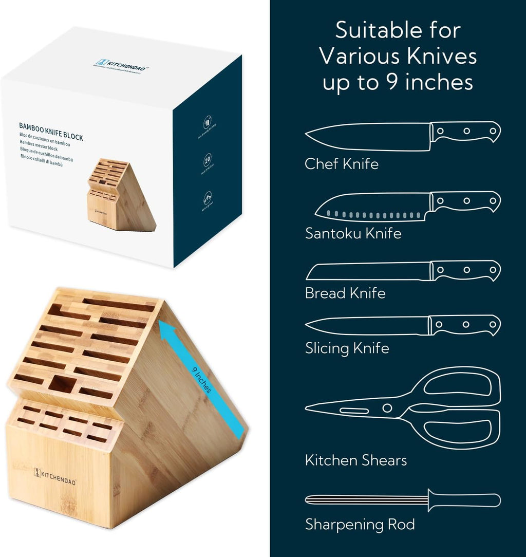 XL Bamboo Knife Block Holder 20 Slot K446942