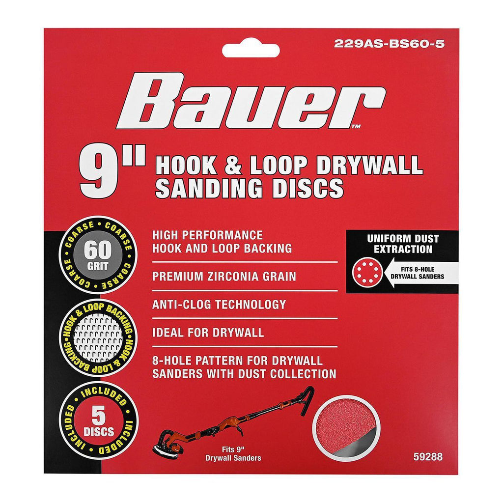 60 Grit Hook and Loop Drywall Sanding Discs, 5 Pack E665