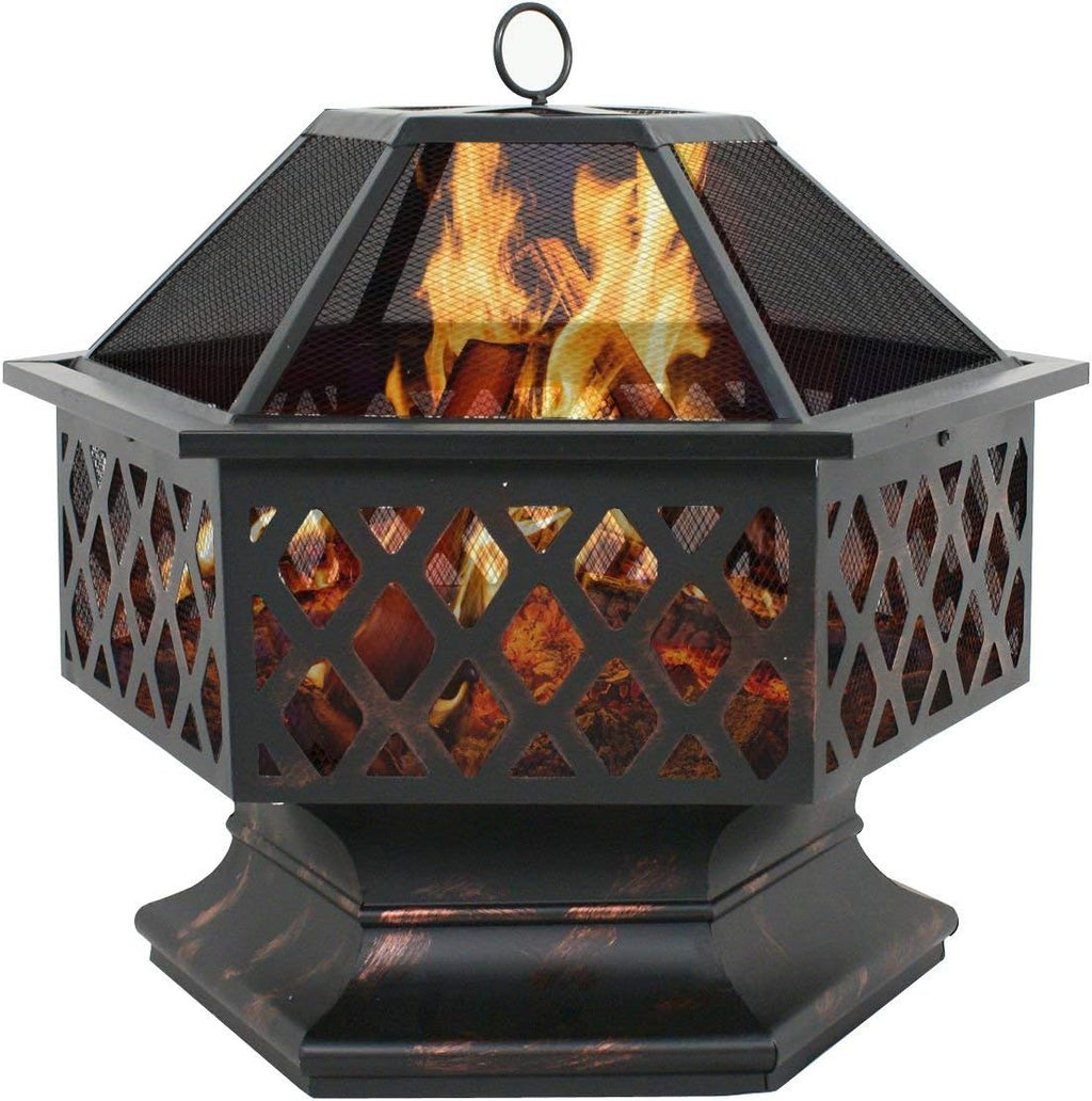 24" Steel Hex Shaped Fire Pit C308145