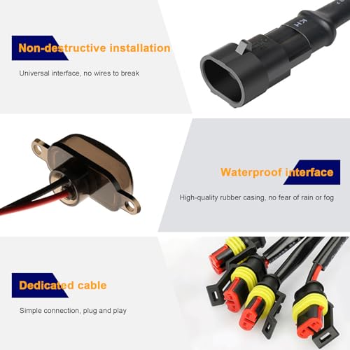 3PCS Amber LED Car Grille Lights with Wiring Harness B1887