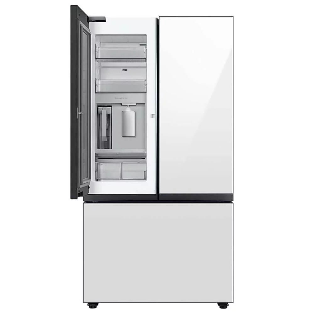 24 Cu. Ft. White Glass 3-Door French Door Counter Depth Refrigerator E692