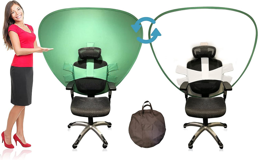 Dual-Sided Webcam Background Privacy Green Screen Chair T9228
