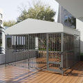 10x10x6 FT Heavy-Duty Outdoor Dog Kennel with Roof Cover and Lock C38324