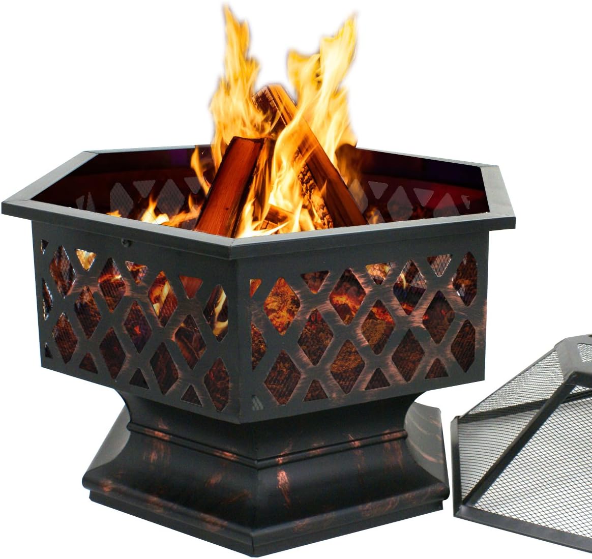 24" Steel Hex Shaped Fire Pit C308145