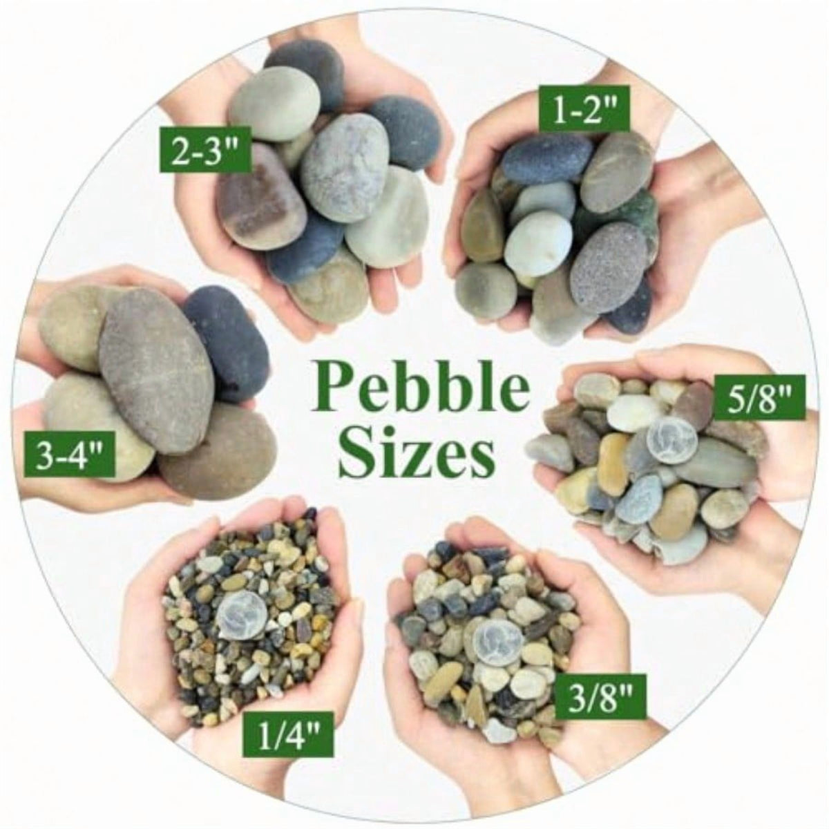 40lbs Natural River Rocks Smooth Stones W5630