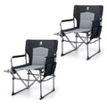 Black Portable Folding Camping Chair with Side Table, 400lbs Z706