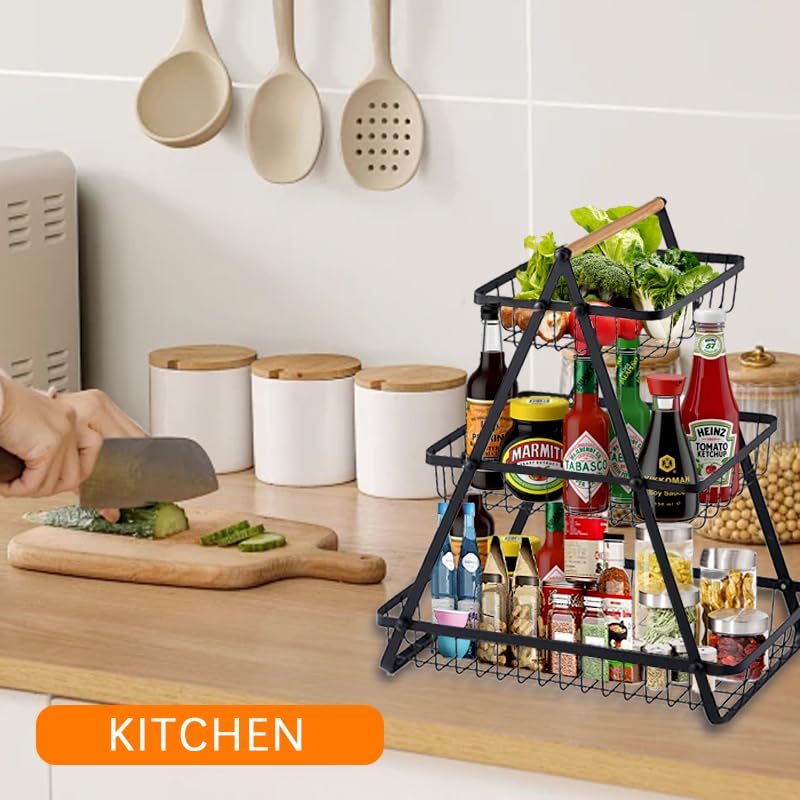 3 Tier Detachable Metal Rectangle Fruit Basket K720