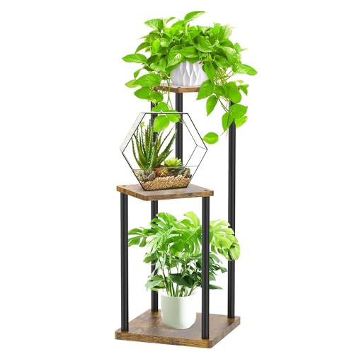 White 6 Tier Metal Wood Plant Stand W278620