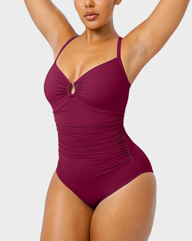 Smart Sculpt U-Ring Cut Out Shaping Swimsuit