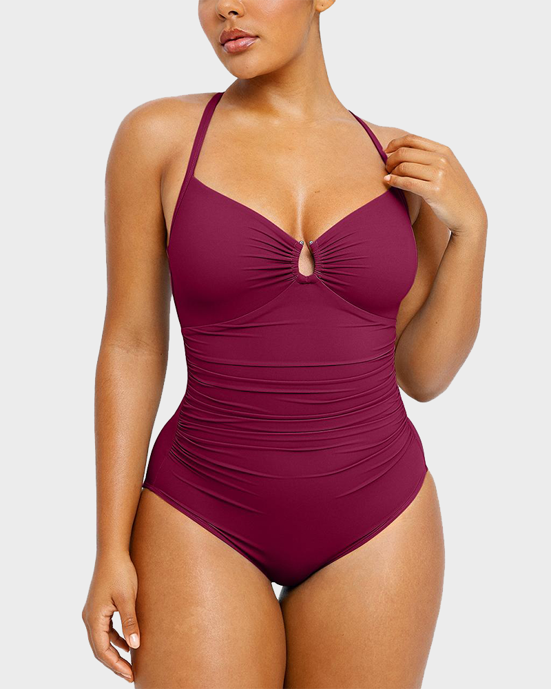 Smart Sculpt U-Ring Cut Out Shaping Swimsuit