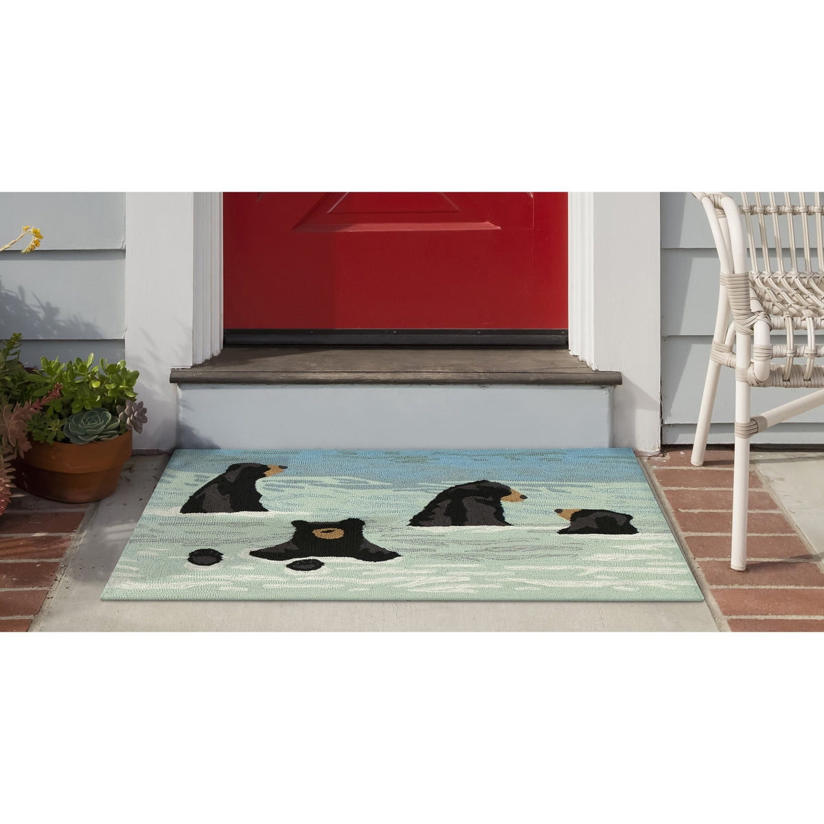 Frontporch Bathing Bears Indoor Outdoor Mat